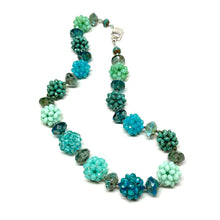 Load image into Gallery viewer, Beaded Bead Necklace | Green and Turquoise
