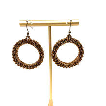 Load image into Gallery viewer, Beaded Hoop Earrings | Dark Gold
