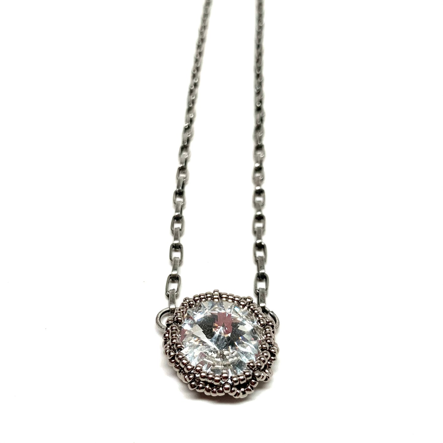 Bezel Set Necklace | Single Crystal