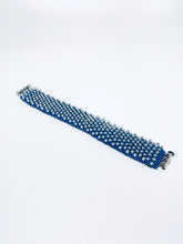 Load image into Gallery viewer, Spiked Bracelet | Matte Electric Blue &amp; Silver

