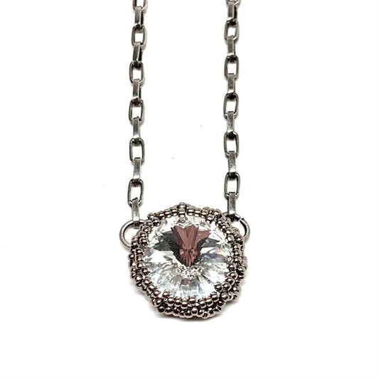 Bezel Set Necklace | Single Crystal