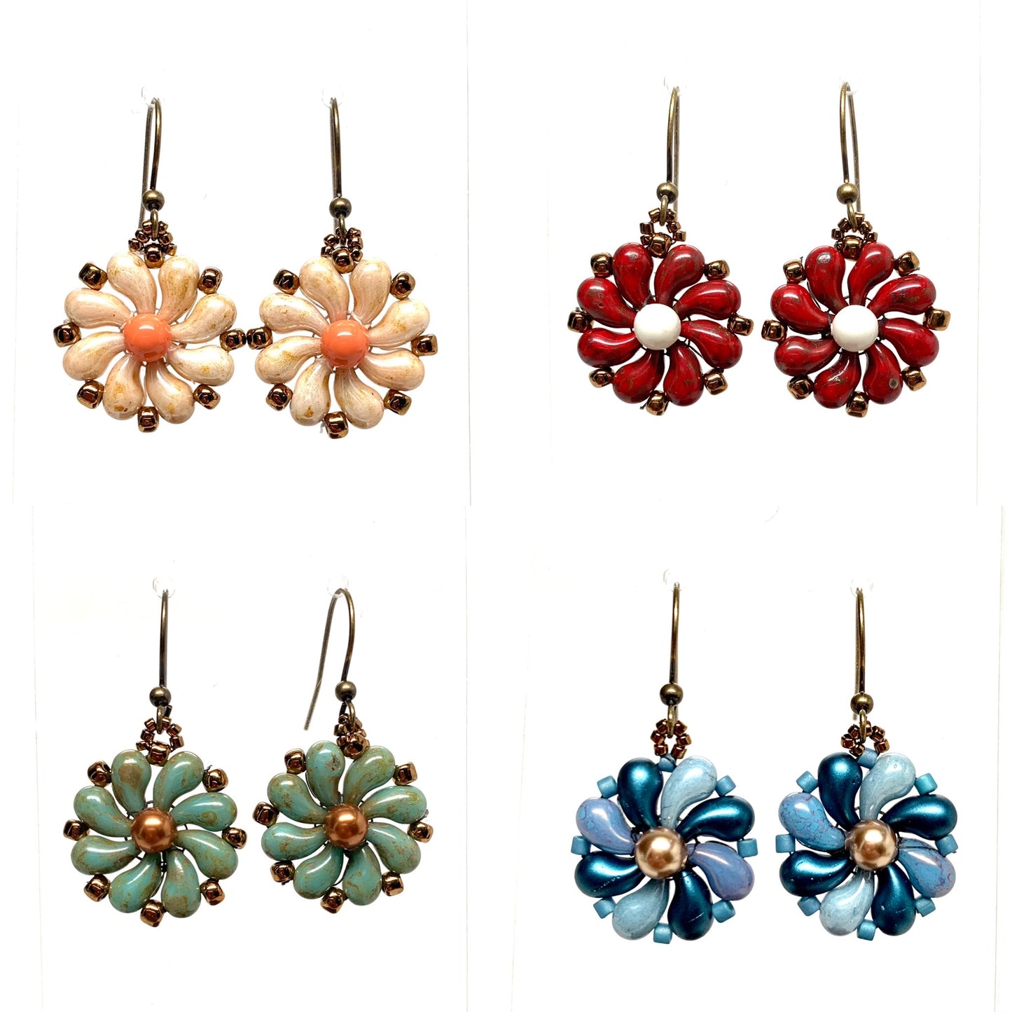 Czech Flower Earrings | Assorted Colors
