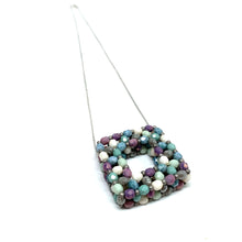Load image into Gallery viewer, Square Beaded Bead Pendant | Pastel Blend
